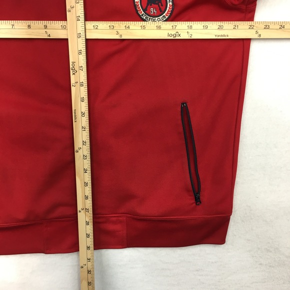 Vintage Old Navy Y2K Red Track Jacket Barcelona Athletic Club Mens Size L Zip Up - Picture 7 of 7